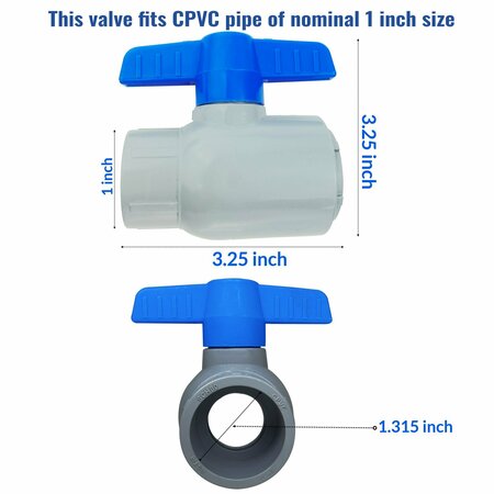 American Built Pro Ball Valve1 in. Slip x Slip CPVC Schedule 80, 3PK BVCP100-P3